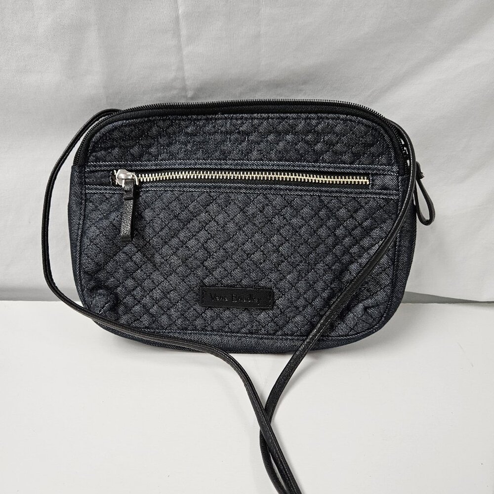 NWOT Vera Bradley Denim Navy Hipster Crossbody Purse with Floral Lining